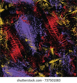 Abstract Background in Grunge Style. Ink Splashes Seamless Pattern. Hand Drawn Spray Texture. 