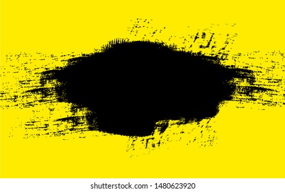 Abstract background grunge texture. Brush shape paint ink color black and yellow