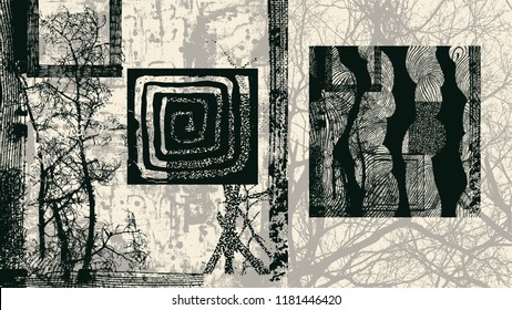 Abstract Background. Grunge Textures. aspect ratio 16:9. vector illustration
