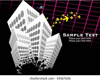 abstract background with grungy building, arrowhead