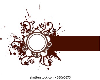 abstract background with grungy floral pattern frame