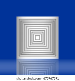 Abstract background with guilloche. Squares of black lines on a white background.