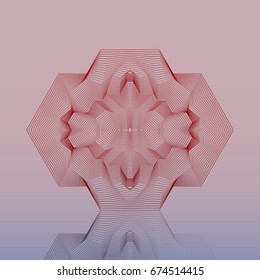 Abstract background with guilloche. Thin wavy color lines.