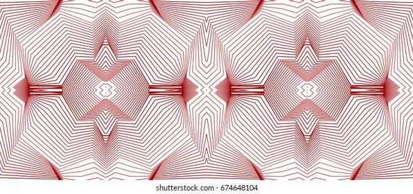 Abstract background with guilloche. Thin wavy color lines on a white background.