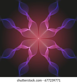 Abstract background with guilloche. Thin wavy color lines