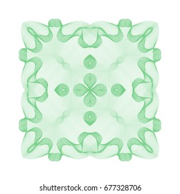 Abstract background with guilloche. Thin wavy color lines on a white background