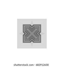 Abstract background with guilloche. Thin wavy black lines on white background