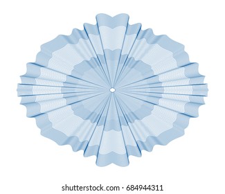 Abstract background with guilloche. Thin wavy color lines on a white background