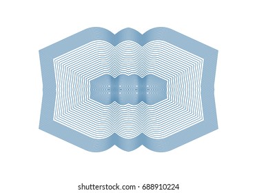 Abstract background with guilloche. Thin wavy color lines on a white background