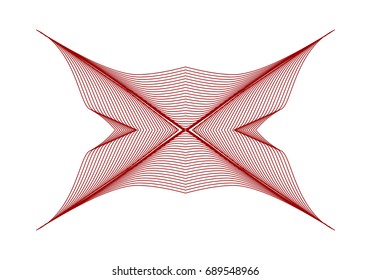 Abstract background with guilloche. Thin wavy color lines on a white background