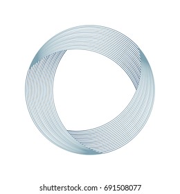 Abstract background with guilloche. Thin wavy color lines on a white background