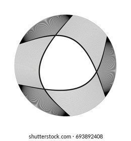 Abstract background with guilloche. Thin wavy color lines on a white background