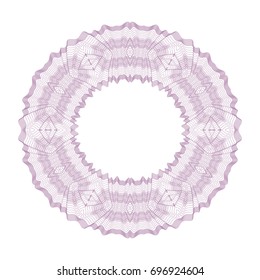 Abstract background with guilloche. Thin wavy color lines on a white background