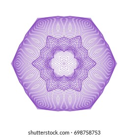 Abstract background with guilloche. Thin wavy color lines on a white background