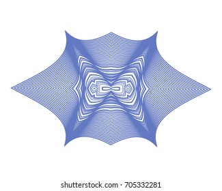 Abstract background with guilloche. Thin wavy color lines on a white background