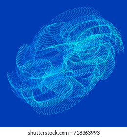 Abstract background with guilloche. Thin wavy color lines on a white background