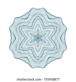 Abstract background with guilloche. Thin wavy color lines on a white background