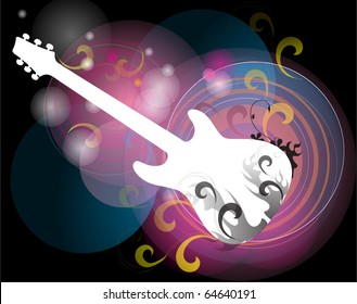 Abstract background with guitar