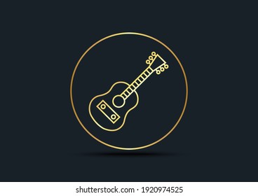 Abstract background of Guitar,Gold color,vector illustrations