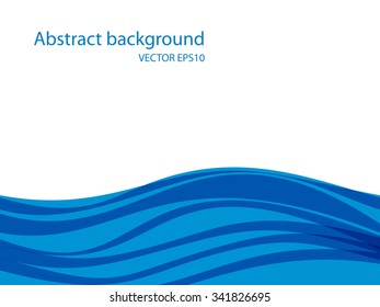 Abstract background with half transparent blue waves