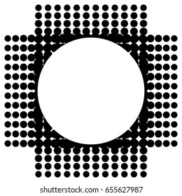 Abstract background. Halftone circles, halftone dot pattern. Repeating geometric tiles. Vector clip art.
