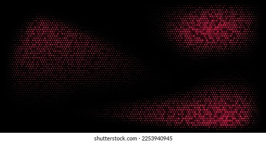 Abstract background halftone dot design element on black background
