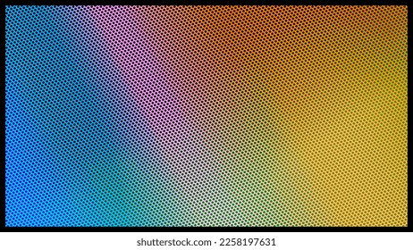 abstract background with halftone dots in blue, orange and yellow colors
