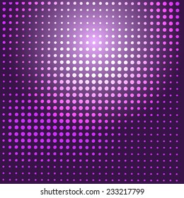 Abstract background. Halftone dots background. Disco lights. Vector illustration.