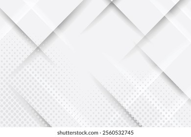 Abstract background with halftone dots and line pattern. Grey and white backdrop