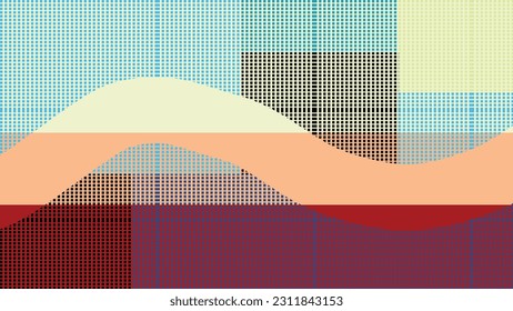 fondo abstracto con puntos de semitono y rayas en estilo retro