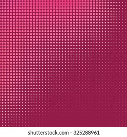 Abstract background with halftone effect. The circles in various shades of pink to dark pink background