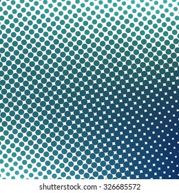 Abstract background with halftone effect. Circles in dark blue on  white background