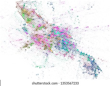 Abstract background with halftone effect with stars pattern.