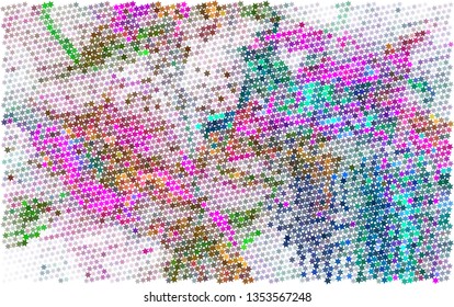 Abstract background with halftone effect with stars pattern.