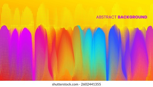 Abstract background with halftone elements in rainbow colors. Stock vector illustration.