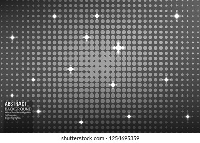 Abstract Background with Halftone and Glow. Vector Gray Template for Design, Slides, start pages, Video Intros.