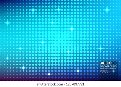 Abstract Background with Halftone and Glow. Vector Blue Template for Design, Slides, start pages, Video Intros.