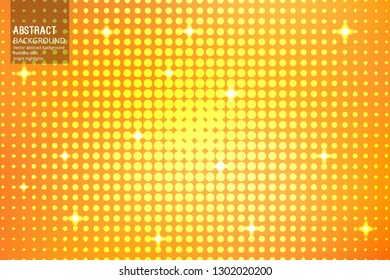 Abstract Background with Halftone and Glow. Vector Orange Template for Design, Slides, start pages, Video Intros.