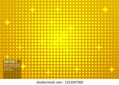 Abstract Background with Halftone and Glow. Vector Yellow Template for Design, Slides, start pages, Video Intros.