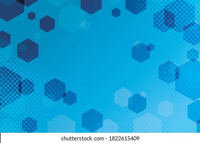 abstract background, halftone and hexagon, vector