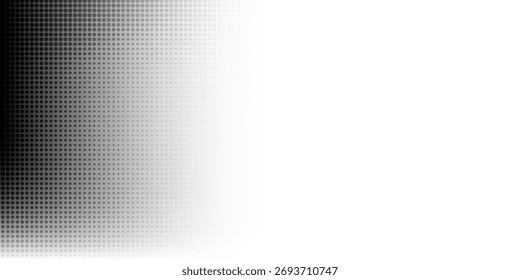 Fundo abstrato com ruído de meio-tom. Textura de pontilhismo de pontilhado vetorial. Areia, padrão de gradiente de grão em fundo transparente