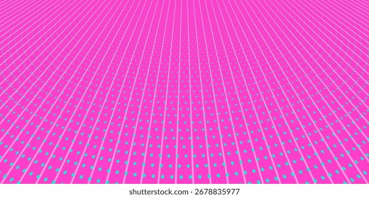 Fondo Abstractas con patrón de semitono en colores neón. Textura degradada azul con adornos geométricos. Plantilla de diseño para volantes, Anuncios, cubiertas y carteles. Eps10