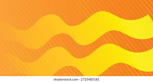 Abstract background halftone  with small dots and wavy lines in shades of orange, graphic design
