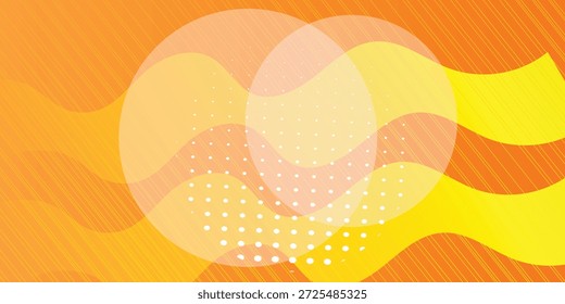 Fondo Abstractas semitono con puntos Pequeños y líneas onduladas en tonos de naranja, Diseño gráfico, semitono, colores naranjas Ilustraciones Vectores