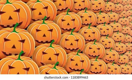 Abstract background with halloween pumpkins.Vector illustration.