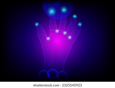 Resumen de la mano de fondo anatomía bola círculo de código global tecnología de comunicación fondo fondo de fondo ilustración vector