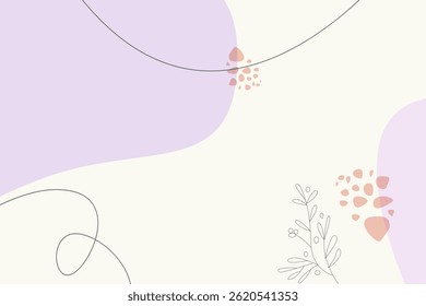 Fundo abstrato com desenho à mão arte natureza vetor plano design