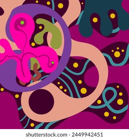 Abstract Background Hand Drawing Flower Liquid