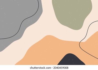 Antecedentes abstractos. Dibujar a mano varias formas y objetos de garabatos. Ilustración vectorial contemporánea moderna de moda. Cada fondo está aislado. Color del pastel