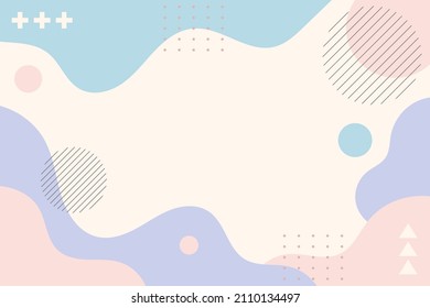 Abstract background. Hand drawing various shapes and memphis element. Trendy modern contemporary vector illustration. Every background is isolated. Pastel color